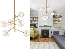 Modern Sputnik Chandelier Lights Brass Pendant 6 Lights