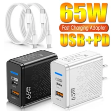 65W GaN Charger USB-C PD Power Adapter & Cabel For Samsung S24 Ultra S23 S22 S21