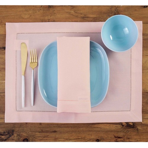Solino Home Cotton Linen Hemstitch Dinner Napkins 20" for Summer Dining Set of 4 - Picture 72 of 99