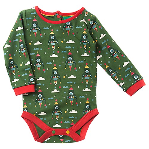LITTLE GREEN RADICALS Baby Long Sleeve Bodysuit, 100% Organic Cotton - Picture 4 of 6