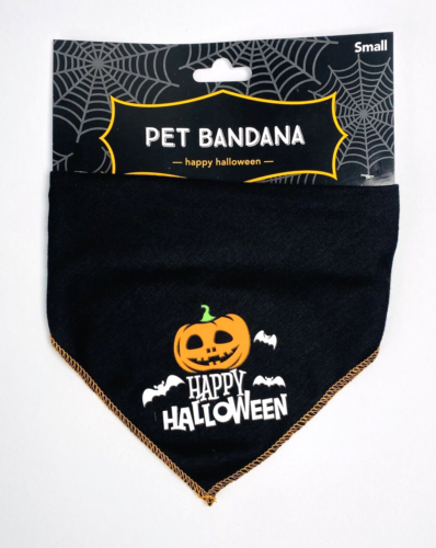Circunda de cuello pequeño Pet Bandana Happy Halloween talla 4-6 pulgadas - Imagen 1 de 3