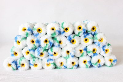 30 Rolls 4'' inch polyester Paint Roller Refill blue Stripe Soft Woven 1/2'' 
