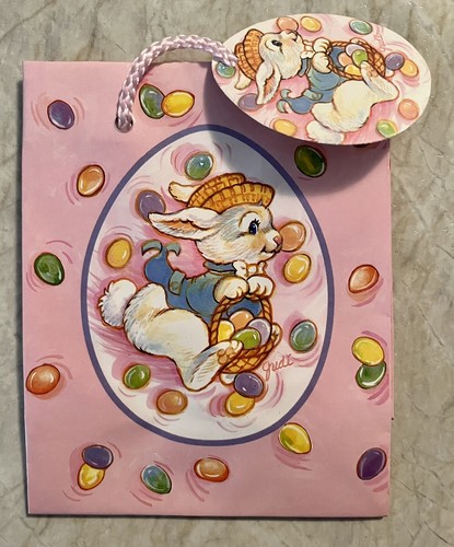 5 Easter Theme Mini Gift Bag Sacks Holiday Jewelry Candy Trinkets 1995 Vintage - Picture 2 of 7
