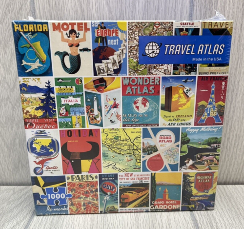 Re-marks Travel Atlas 1000 Piece Jigsaw Puzzle 19.25" x 26.75" Ages 12+