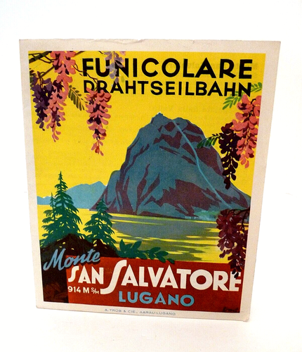 Monte San Salvatore Lugano Switzerland Vintage Travel Brochure Vintage 1950s - 第 1/8 張圖片