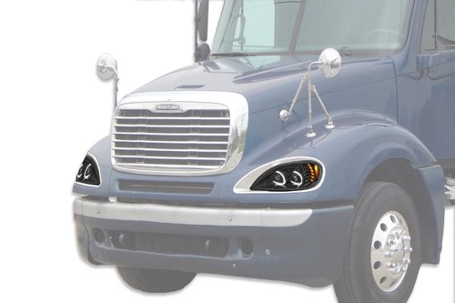 Faros/lámpara proyectores dobles LED DRL negros Freightliner Columbia 2004-2017 - Imagen 3 de 8