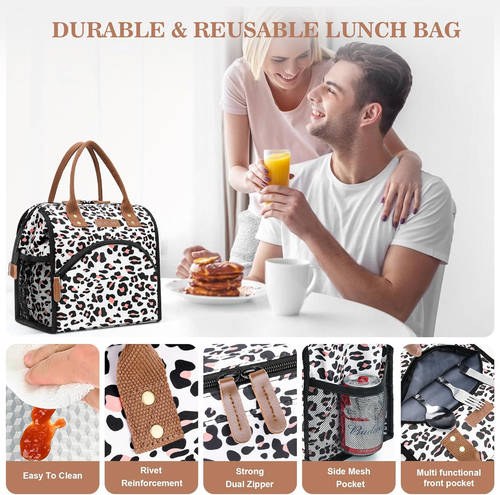 Lunch Bag Women Insulated Lunch Box Wide-Open Lunch Tote Bag Large Cooler Bag fo - Picture 6 of 12