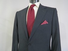 Ermenegildo Zegna High Performance charcoal pin stripe canvas suit 42 L