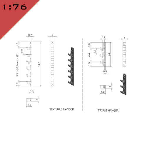 24x RETENEDORES DE CABLES DE PARED IMPRESOS EN 3D perchas 1:76, oo modelo de paisaje miniatura - Imagen 8 de 8