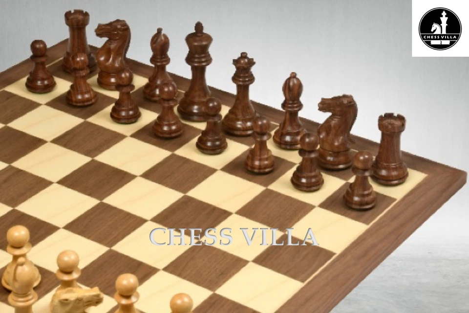 4″ Queens Gambit Professional Staunton Chess Pieces – Weighted Golden Rosewood - Image 4 of 4