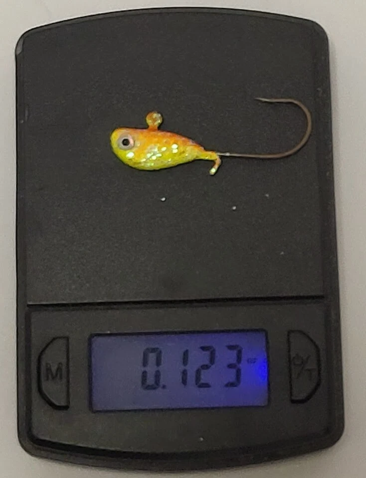 Plantilla Crappie Brillo Horizontal 12 Erie Dearie 1/8 OZ Trucha Walleye Percha Hielo Foto 2 de 4
