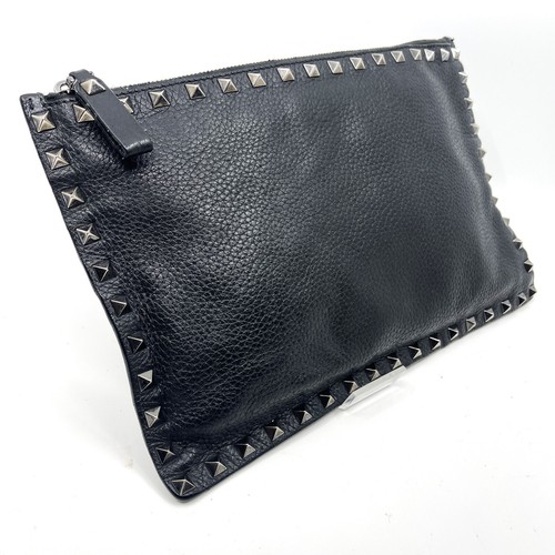 Borsa pochette VALENTINO GARAVANI Rockstud in pelle nera originale - Foto 20 di 24