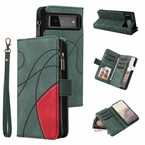 For Google Pixel 6 / 6 Pro Zipper Wallet Card Slot Flip Leather Phone Case Cover - Picture 9 of 48