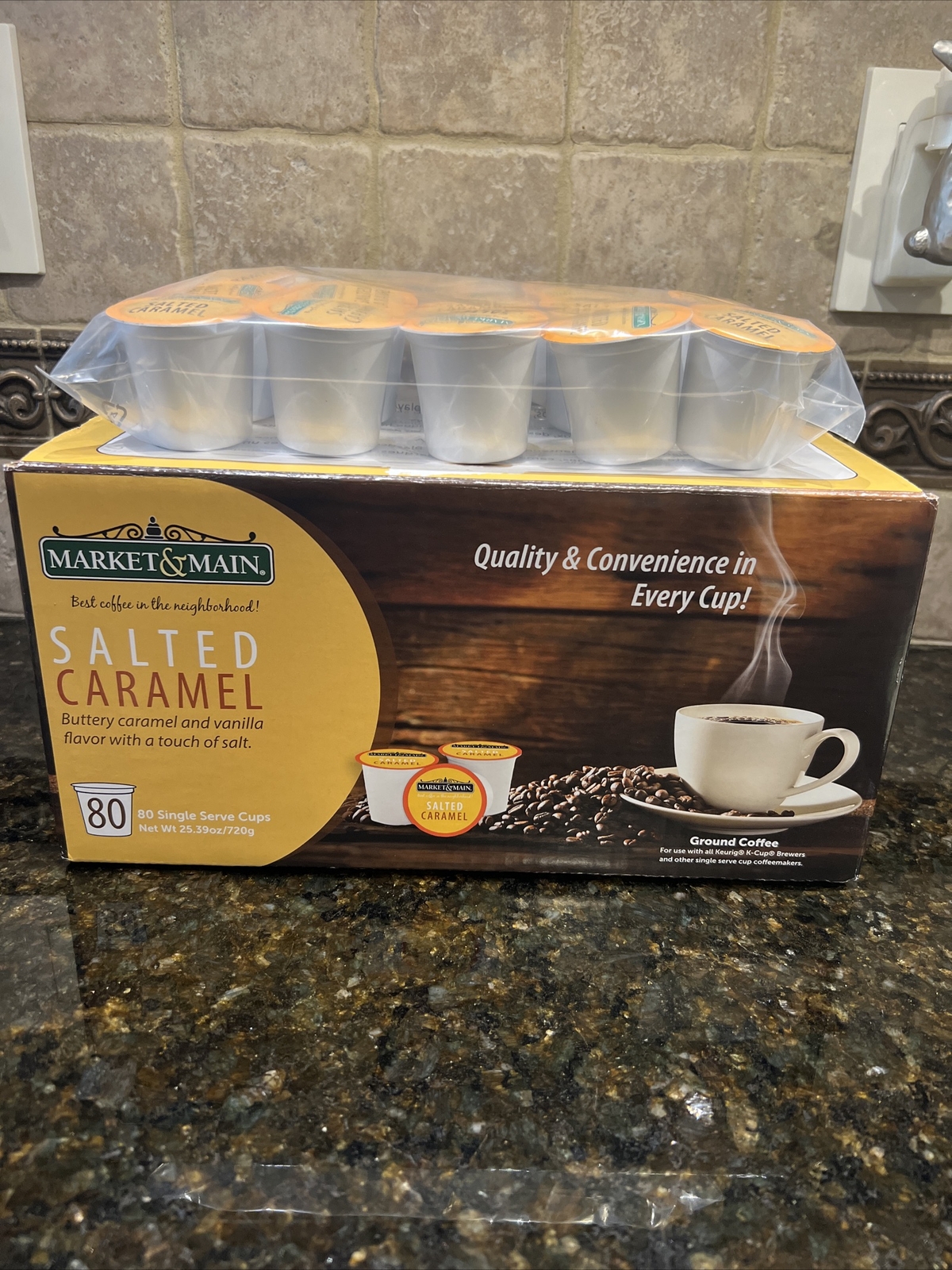 MARKET & MAIN COFFEE KCUP PODS "SALTED CARAMEL" KCUPS EXPIRATION 7/19/23 eBay