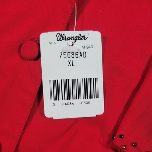 VTG Wrangler Western Shirt Womens XL Red Beaded Embellished Bejeweled Button Up - Picture 4 of 14