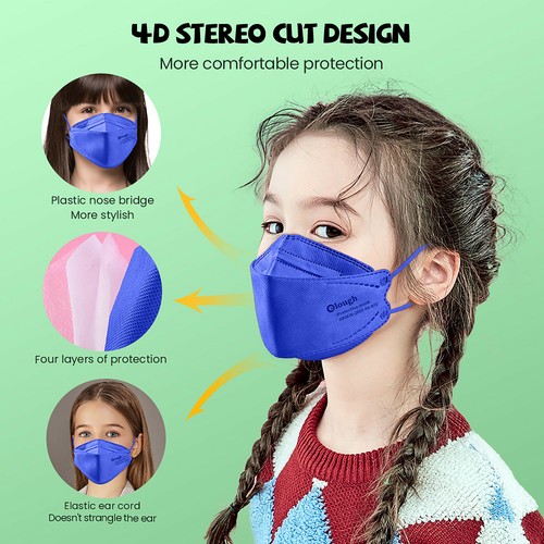 10/50/100PCS Children's Mask Pure Color Outdoor Prevention Mask Face Masks KF94 - Picture 20 of 21