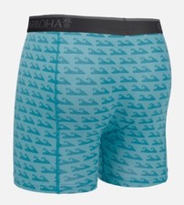 Cariloha Bamboo Boxer Briefs - Caribbean Blue Wave - Small