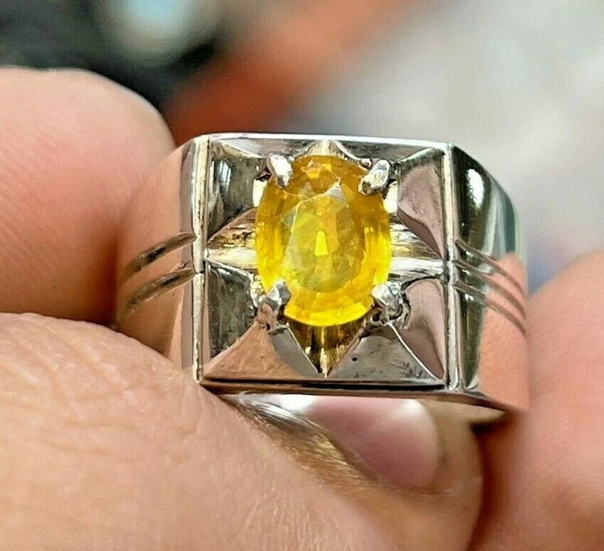 22KT YELLOW SAPPHIRE GEMS STONE RING