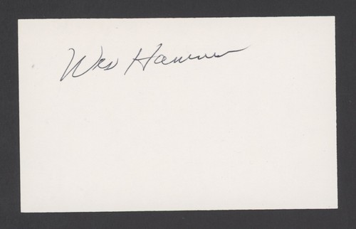 Autographed 3x5 Index Card of Phillies Wes Hamner