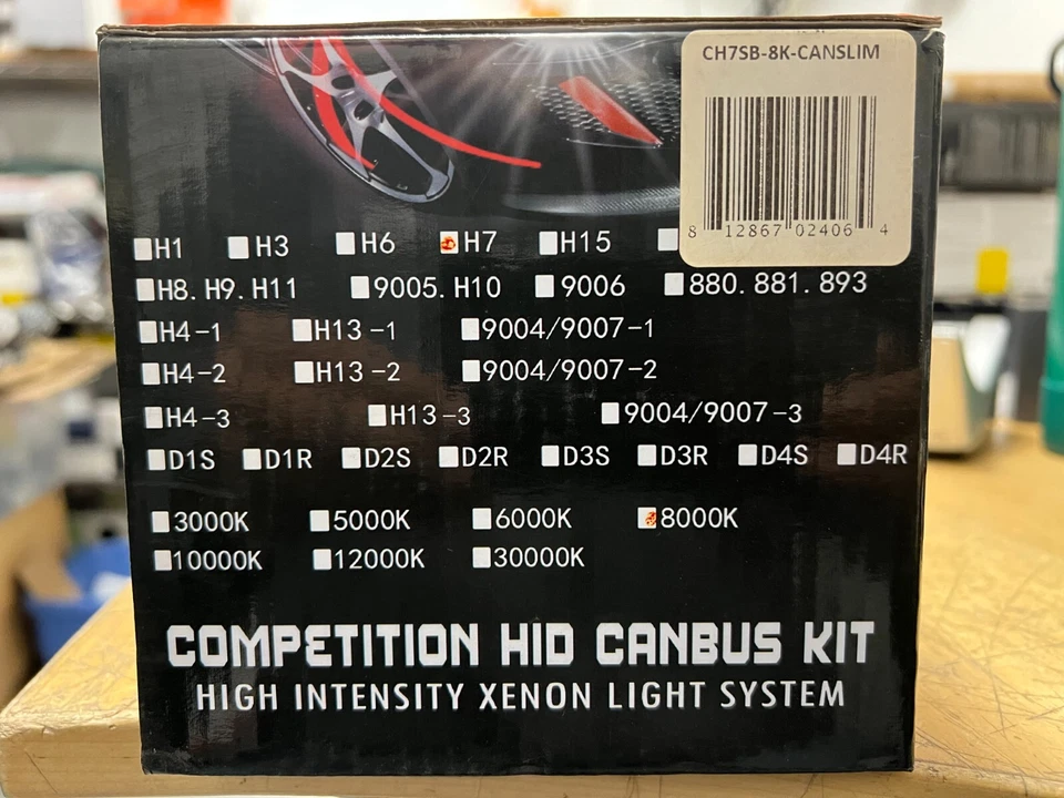 Race Sport lighting H7 CANBUS HID Kit Competition Crusher Series CH7SB-8K- CANSL - Image 2 of 2