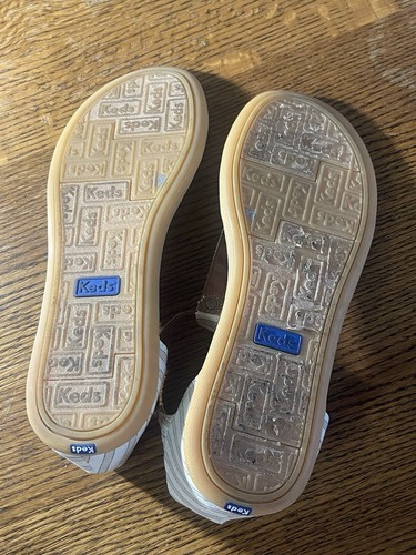 Keds Womens Ankle Strap Thong Sandals Slides Flip Flops Size 8 Brown Stripe - Picture 8 of 8