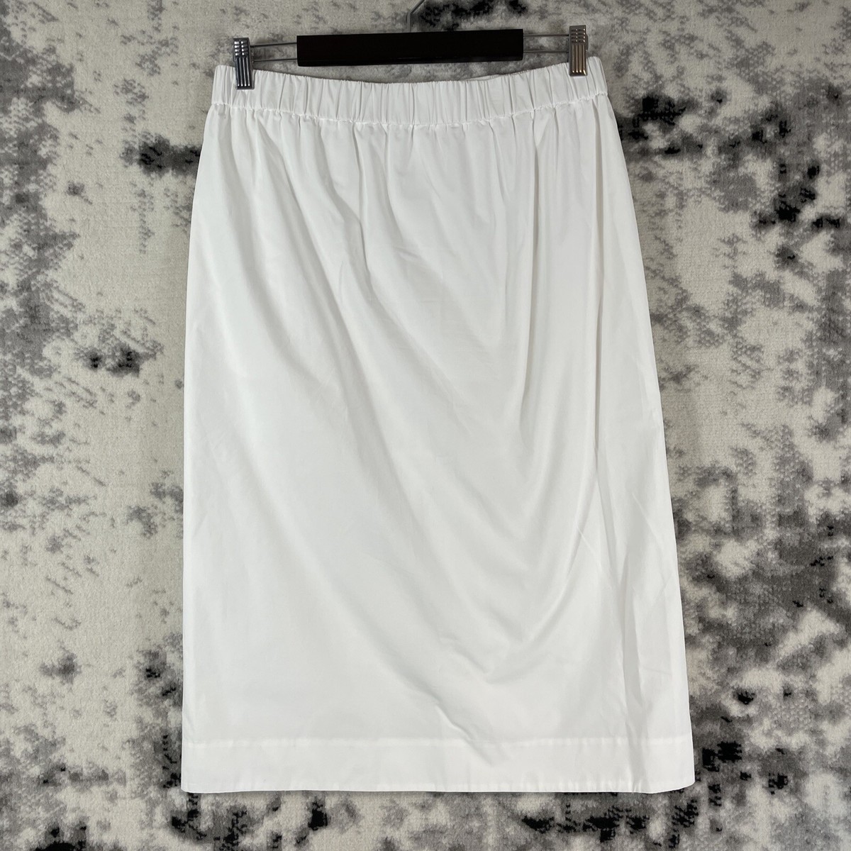 スカート Women Mid Skirts K20K208389ADA White Cos Midi Skirt Womens Size 8 White Split Front Hem Cotton