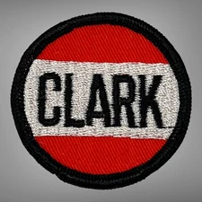 Vintage CLARK COMPANY ORANGE 2” Embroidered Sew On Patch