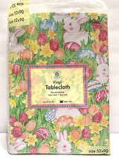 New Easter Print Tablecloth Multicolor 52  X90   Rectangle Vinyl/Polyester
