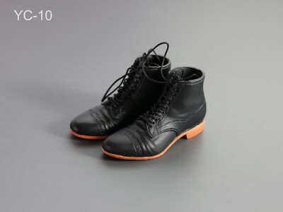 1/6 Leather Shoes Black Solid Men's Shoes Model For 12'' Male Figure Body Toys
