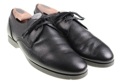 Pebbled Leather Blucher Oxford Shoes 