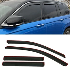 IN-CHANNEL Smoke Window Visors Sun Rain Guards Fit Jeep Grand Cherokee 2022-2025