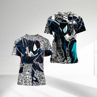 Spiderman Symbiote Superhero Villain Venom Spiderman Tshirt 3D Printed