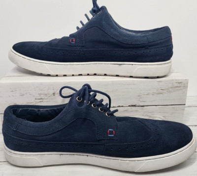 USSN Polo Lace Up Navy Blue Leather Crosby Casual Wingtip Shoe, Men's Size 11