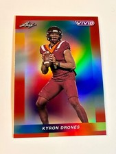 Kyron Drones 2024 Leaf Vivid Rookie 8/8 Red Prismatic RC #66 Virginia Tech