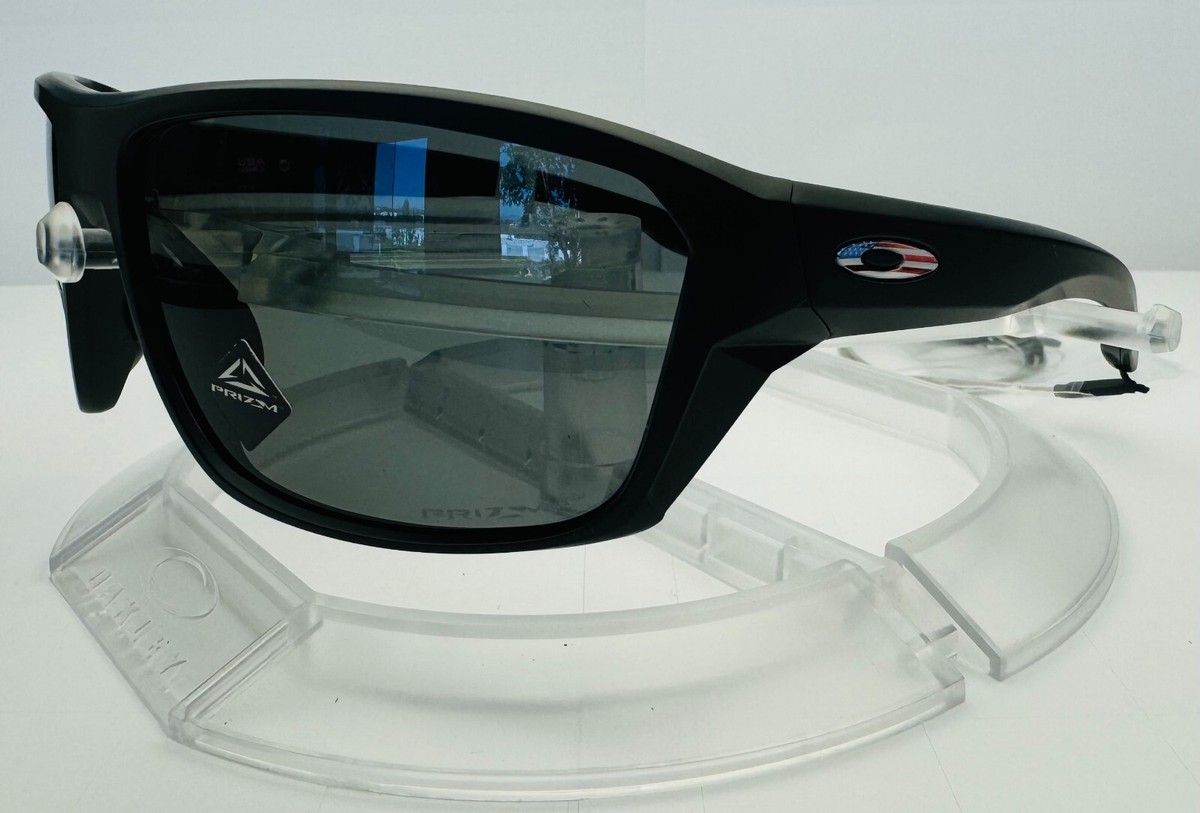 New Oakley Split Shot Sunglasses / Matte Black / USA Flag / Prizm