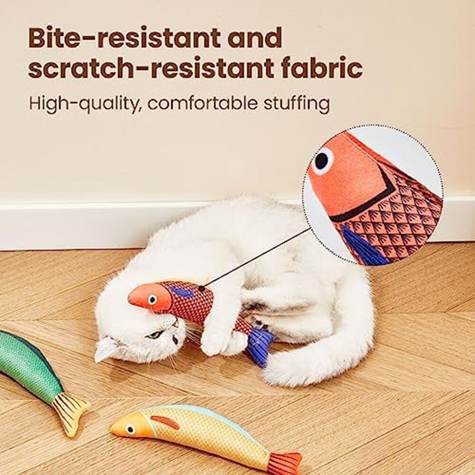 3 Pieces Toys Saury Fish Chew Toy Catnip Toys Toys for Indoor Cats