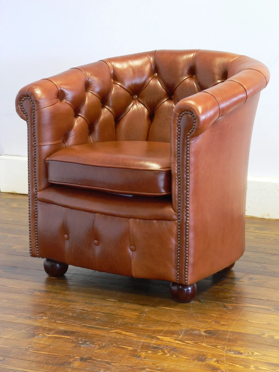 Chesterfield leather tub chair sale