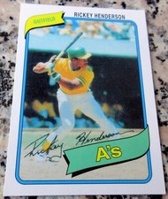 RICKEY HENDERSON 2010 Topps 1980 Rookie Card RC RARE A's Stolen Base King HOF🔥
