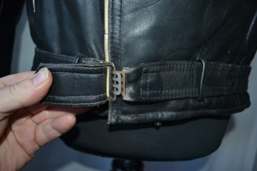 Vintage 60er L.P.B schwarz & weiß Detail Leder Motorrad Jacke Large Greaser Punk - Bild 10 von 21