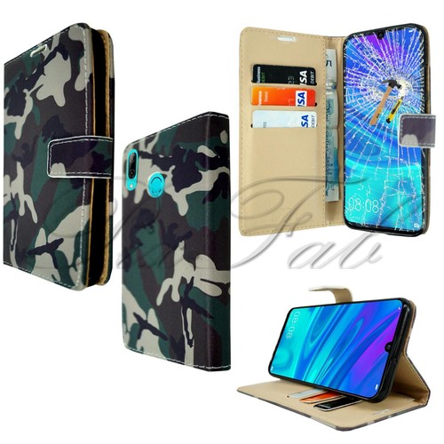 Pour Huawei P Smart 2019 Nouveau Étui En Cuir Bleu Livre + Verre Trempé - Zdjęcie 11 z 12
