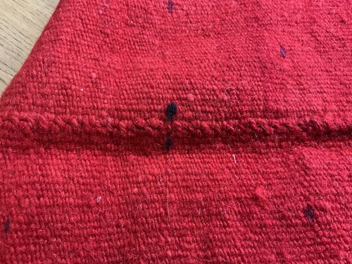 Chimayo Antique Red Woven RUG Circa 1900 Reversible 75" x 36" Southwest Origins - Picture 4 of 24