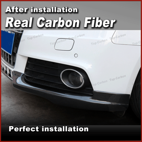 2x Carbon Spltters Flaps Front Spoiler Canards Turning für Audi A4 B8 Limo 09-12 - Picture 5 of 12