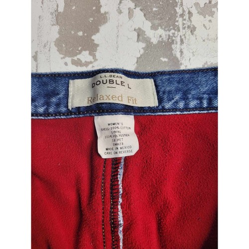 2644 L. L. Bean Double L Relaxed Fit Fleece gefütterte Jeans Damen 18 Petite - Bild 5 von 5