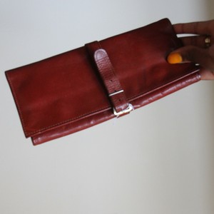 red leather pouch