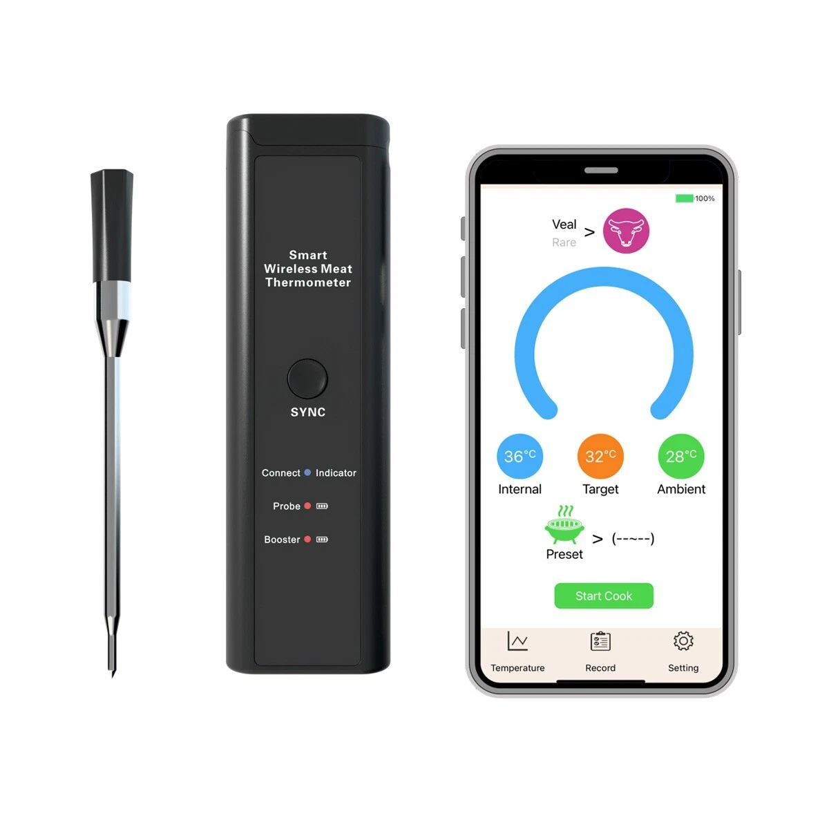 Wireless Meat Thermometer - Long Range Thermometer with Bluetooth BBQ-Turkey
Opens in a new window o