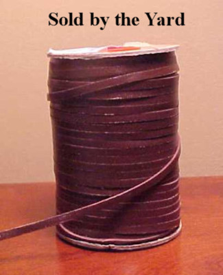 BRANDY (BROWN) Kangaroo Leather Lace (Lacing) 1/8 Inch (3mm) Width SOLD BY YARD