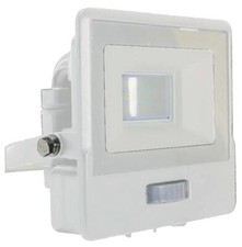 10W Slim Floodlight with PIR, 4000K, 735lm, IP65, White - VT-118S-W 20269