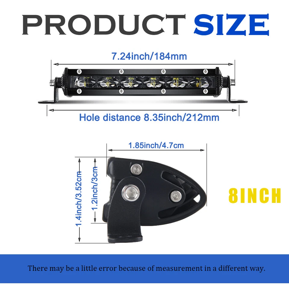 Combo de barra de luz LED blanca de 7 pulgadas rejilla delgada para Polaris Sportsman SP 850 ATV Foto 2 de 4