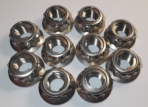 M8 x 1.25mm Titanium Grade 5 TC4 12 point Bi-Hex flange Lock Nut - Picture 11 of 14