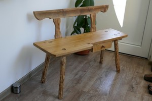 Alte Schone Kleine Holzbank Lehne Sitzbank Gartenbank Bauernbank Stubenbank Ebay